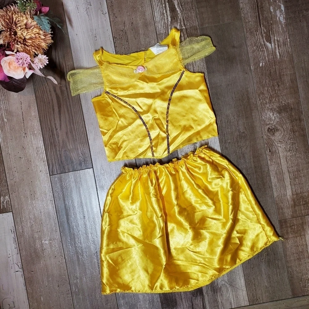 Disney Jakks Pacific Fantasy Play Costume Fits Sizes 4-6X Belle Yellow 2Pc
